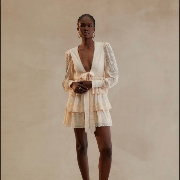 Hemant & Nandita Cream Kefi Flare Dress